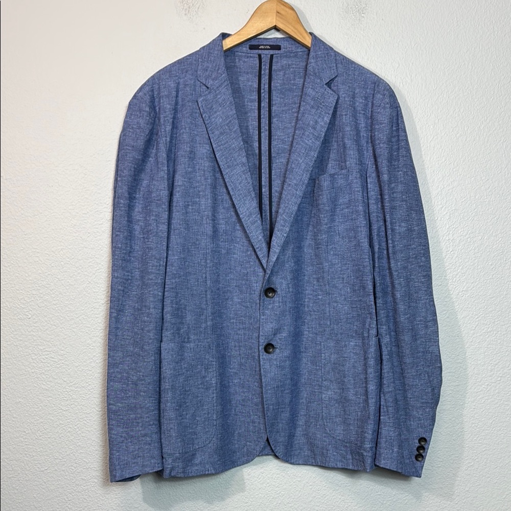 1901 Men's Blue Linen Blend Blazer‎